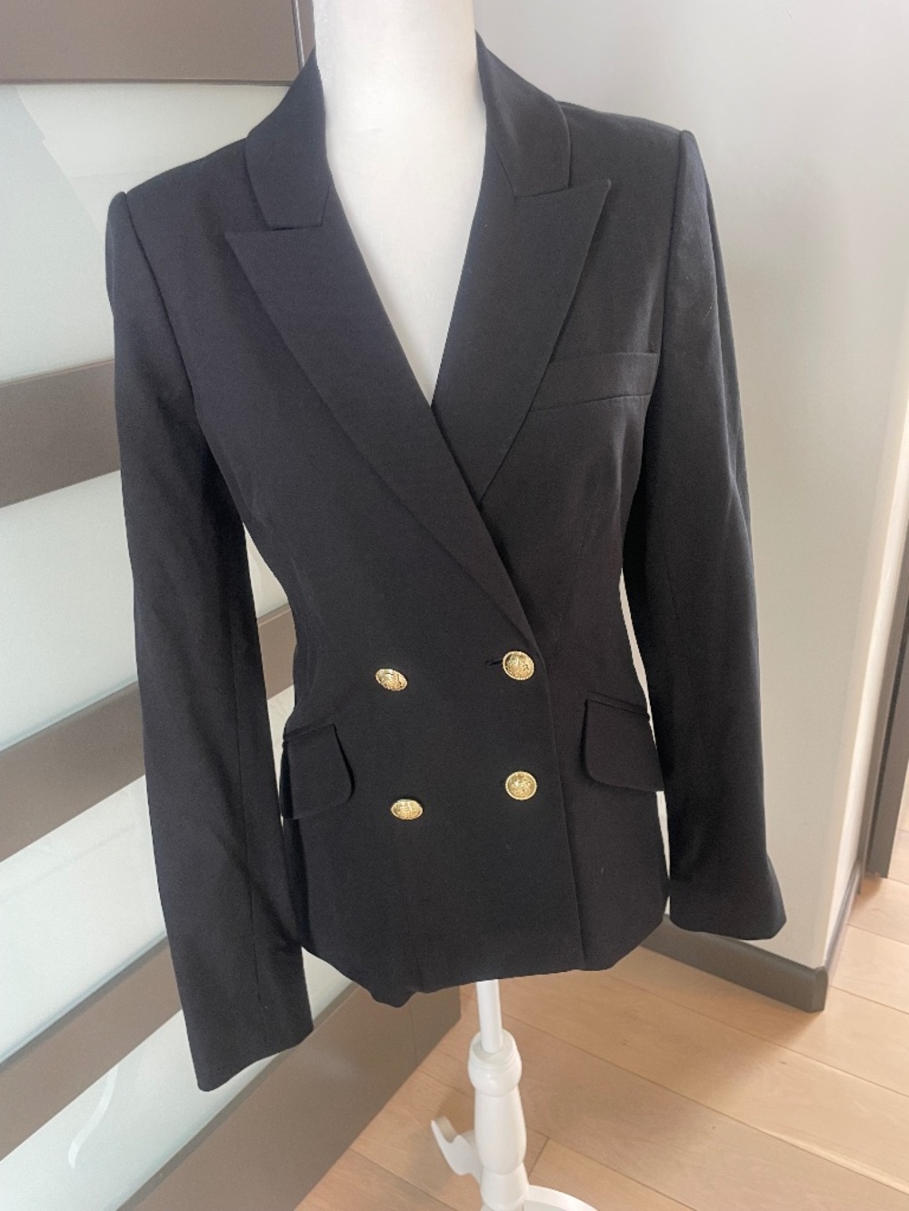 Derek Lam 10 Crosby Walter Double Breasted Black Blazer